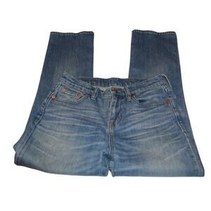 Madewell Kick Out Crop Jeans Women’s 25 Light Wash Flare Raw Hem Denim